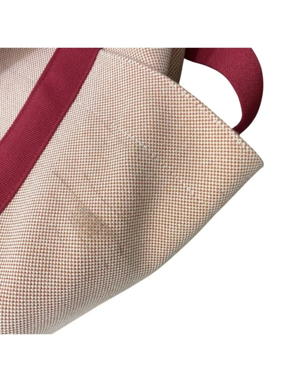Hermes Cabriole Mothersbag Tote Canvas Toile Ash Bordeaux Beige Light Weight